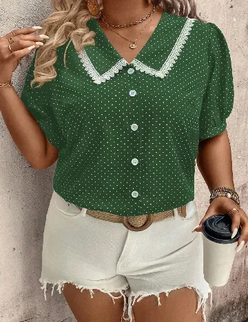 Bluza SHEIN CURVE, verde