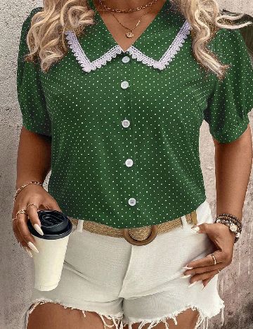 Bluza SHEIN CURVE, verde