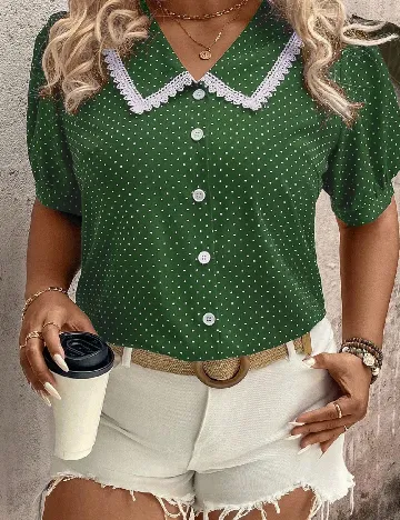 Bluza SHEIN CURVE, verde