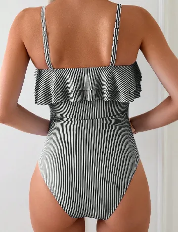 Costum de baie SHEIN, alb/negru