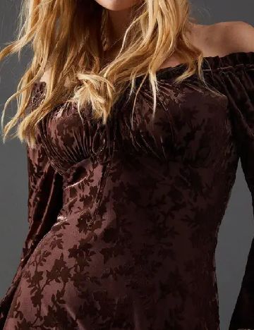 Rochie medie WAREHOUSE, maro