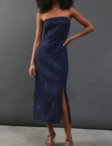 Rochie medie WAREHOUSE, bleumarin