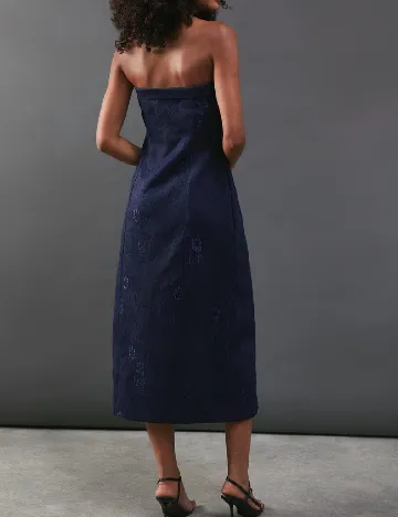 Rochie medie WAREHOUSE, bleumarin