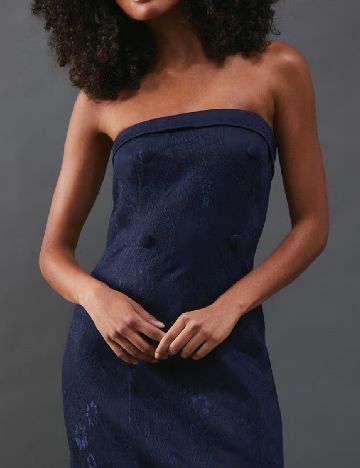 Rochie medie WAREHOUSE, bleumarin