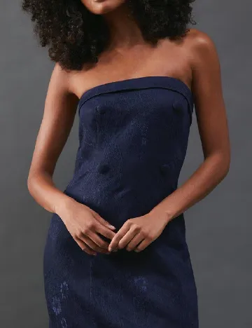 Rochie medie WAREHOUSE, bleumarin