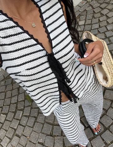 Compleu SHEIN, alb/negru