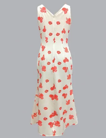Rochie medie SHEIN, crem/rosu