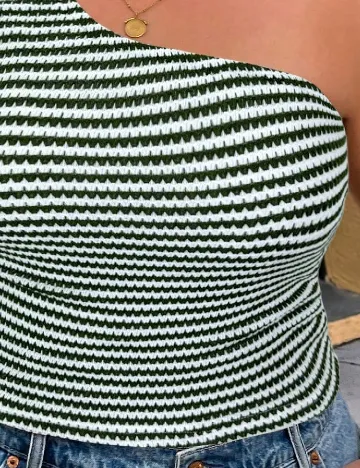 Top SHEIN CURVE, alb/verde