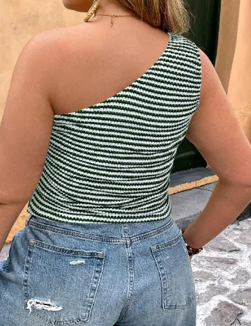 Top SHEIN CURVE, alb/verde