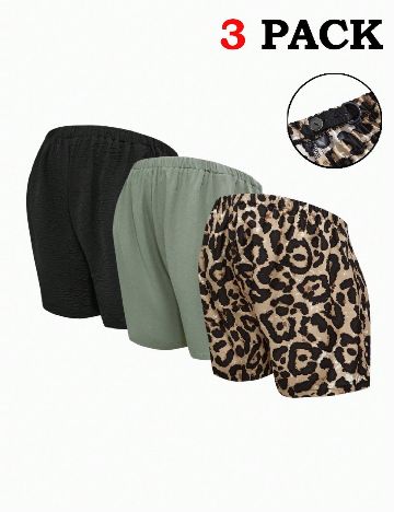 Set Pantaloni scurti 3 perechi SHEIN Maternity, mix culori