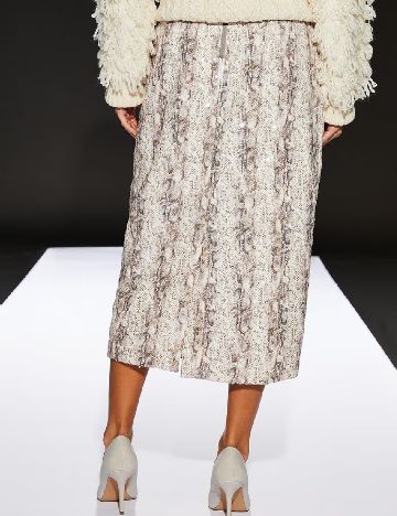 Fusta Runway, crem/maro