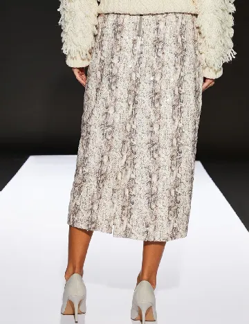 Fusta Runway, crem/maro