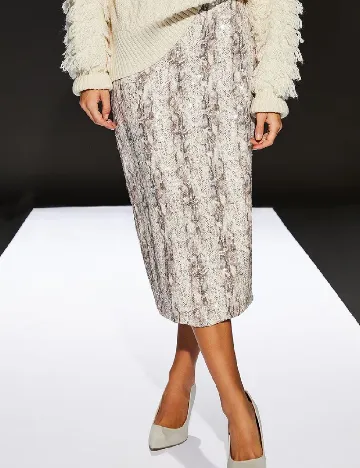 Fusta Runway, crem/maro