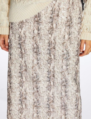 Fusta Runway, crem/maro