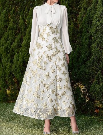 Rochie lunga SHEIN, alb/galben