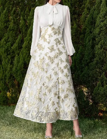 Rochie lunga SHEIN, alb/galben