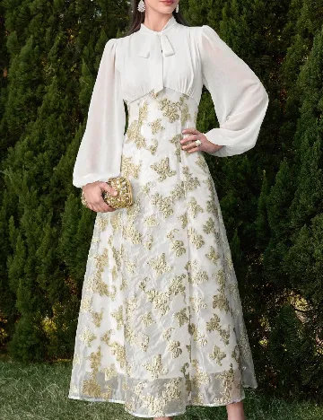 Rochie lunga SHEIN, alb/galben
