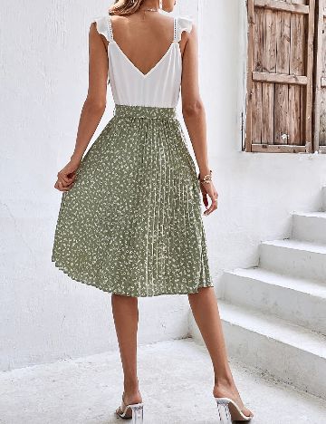 Rochie scurta SHEIN, alb/verde