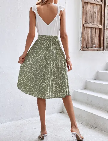 Rochie scurta SHEIN, alb/verde