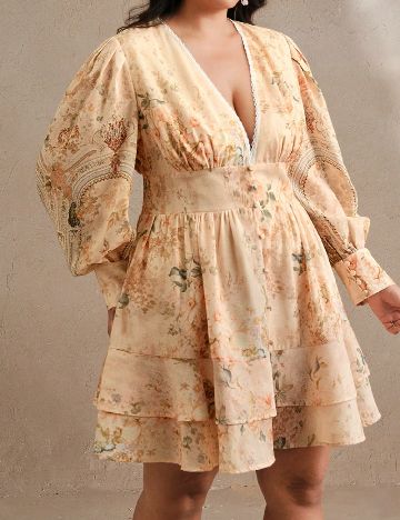 Rochie scurta Anewsta Curve, crem