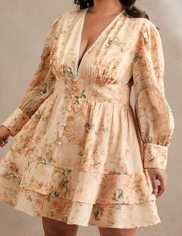Rochie scurta Anewsta Curve, crem