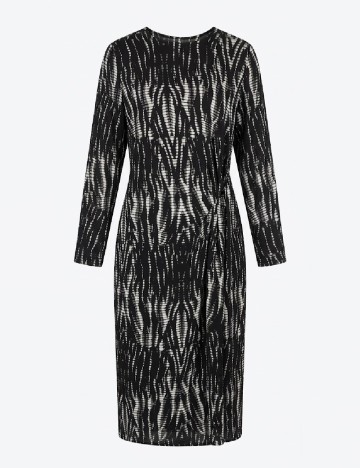 Rochie lunga WAREHOUSE, negru/alb