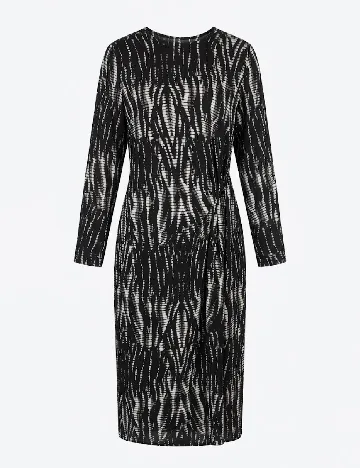 Rochie lunga WAREHOUSE, negru/alb
