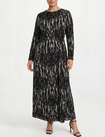 Rochie lunga WAREHOUSE, negru/alb