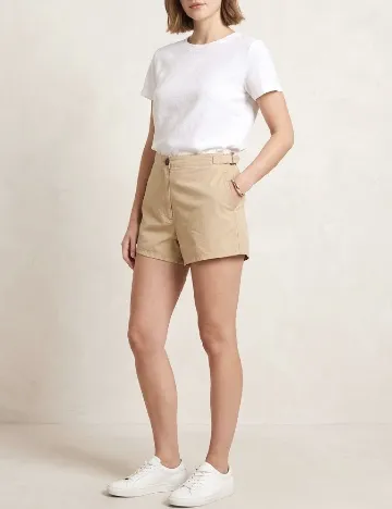 Pantaloni scurti Zara, crem