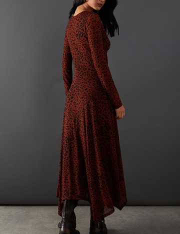 Rochie medie WAREHOUSE, maro/negru