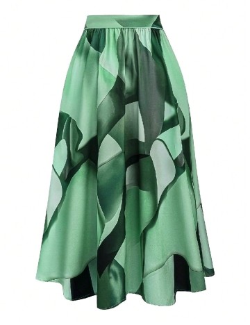 Fusta SHEIN CURVE, verde