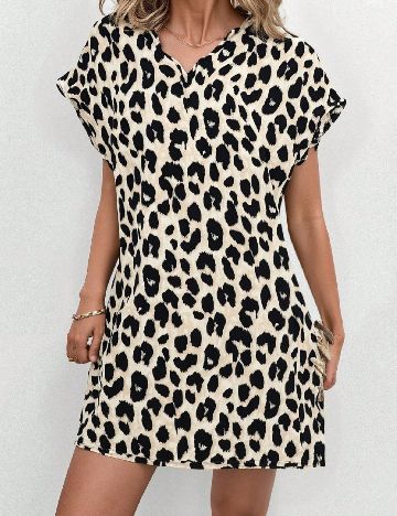 Rochie scurta Emery Rose, animal print