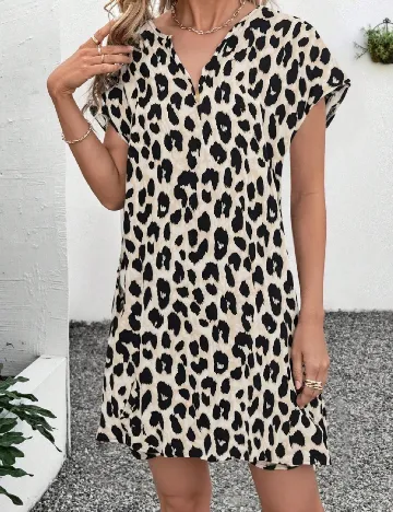 Rochie scurta Emery Rose, animal print