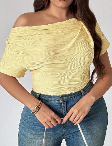 Tricou SHEIN CURVE, galben