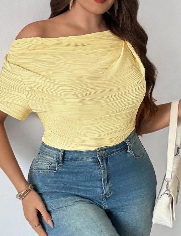 Tricou SHEIN CURVE, galben