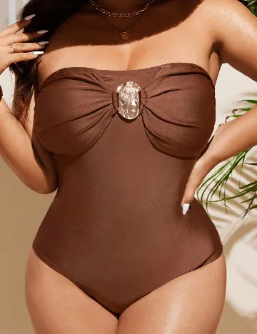 Costum de baie SHEIN CURVE, maro