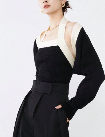 Set top si bolero SHEIN, negru