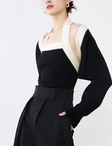 Set top si bolero SHEIN, negru