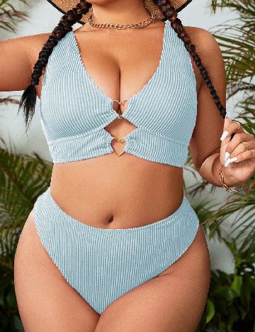 Costum de baie SHEIN CURVE, albastru