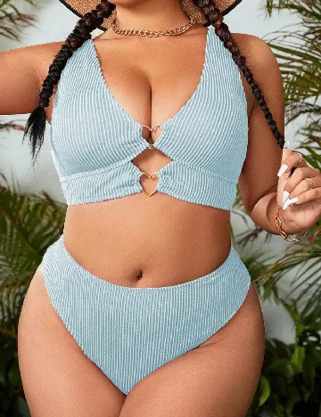 Costum de baie SHEIN CURVE, albastru