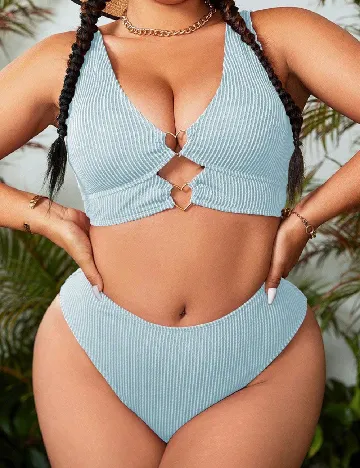 Costum de baie SHEIN CURVE, albastru