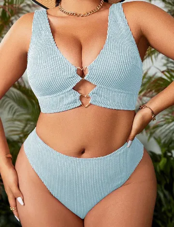 Costum de baie SHEIN CURVE, albastru