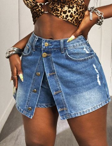Pantaloni scurti SHEIN, albastru