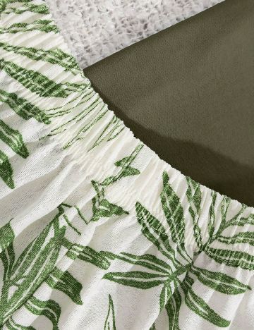 Pijama SHEIN, alb/verde