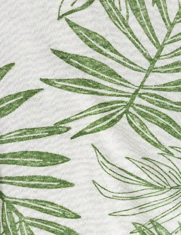 Pijama SHEIN, alb/verde