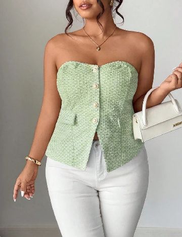 Top SHEIN CURVE, verde