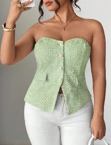Top SHEIN CURVE, verde