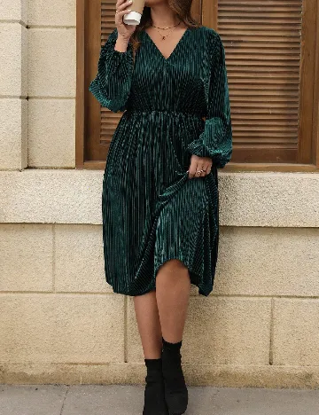 Rochie medie Emery Rose Curve, verde