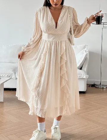 Rochie medie SHEIN CURVE, crem