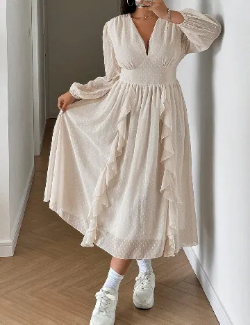 Rochie medie SHEIN CURVE, crem